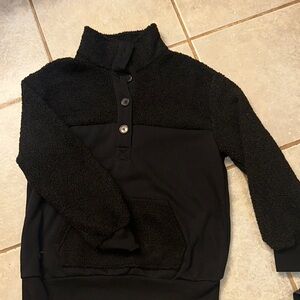 Time and Tru Black Teddy Jacket